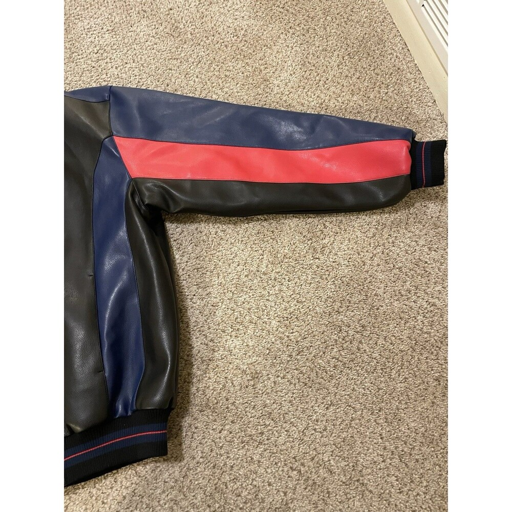 VTG 90s MLB G-III Carl Banks Cleveland Indians Leather Baseball Jacket XLarge - Picture 7 of 10